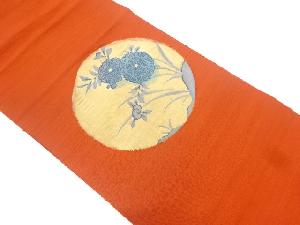 リサイクル　丸紋に花模様織り出し名古屋帯